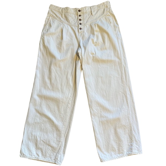 Madewell Super Wide Leg Exposed Button Fly High Waisted Jeans Size 33 - Picture 5 of 9